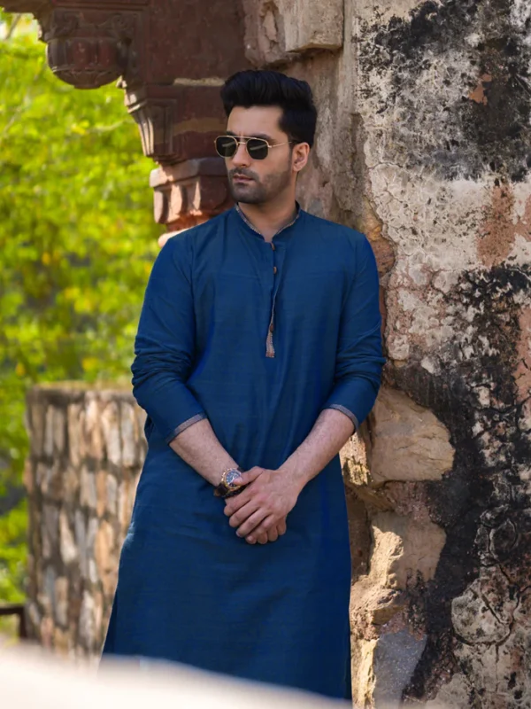 NEELAM : Mangalgiri Dark Blue Knee-Length Kurta
