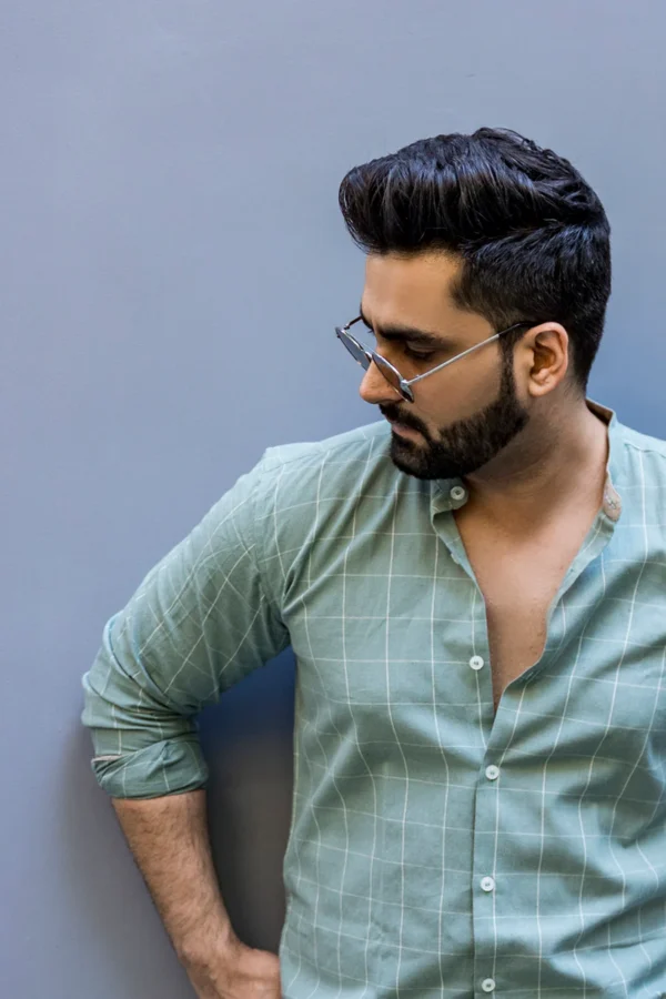 Aqua : Cotton Light Blue Full-sleeve Shirt
