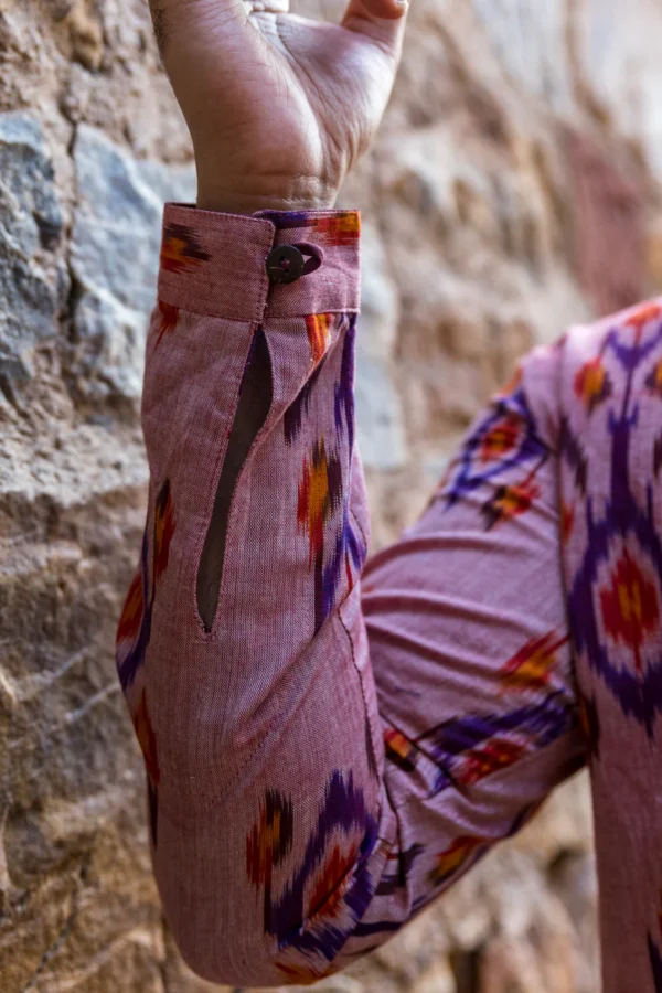 RASA : Ikat Peach Knee-Length Kurta - Image 7