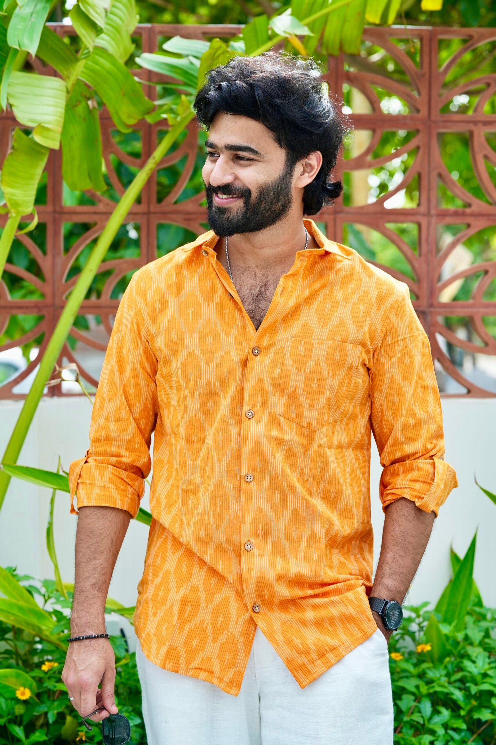 Marigold Yellow - Ikat Cotton Shirt