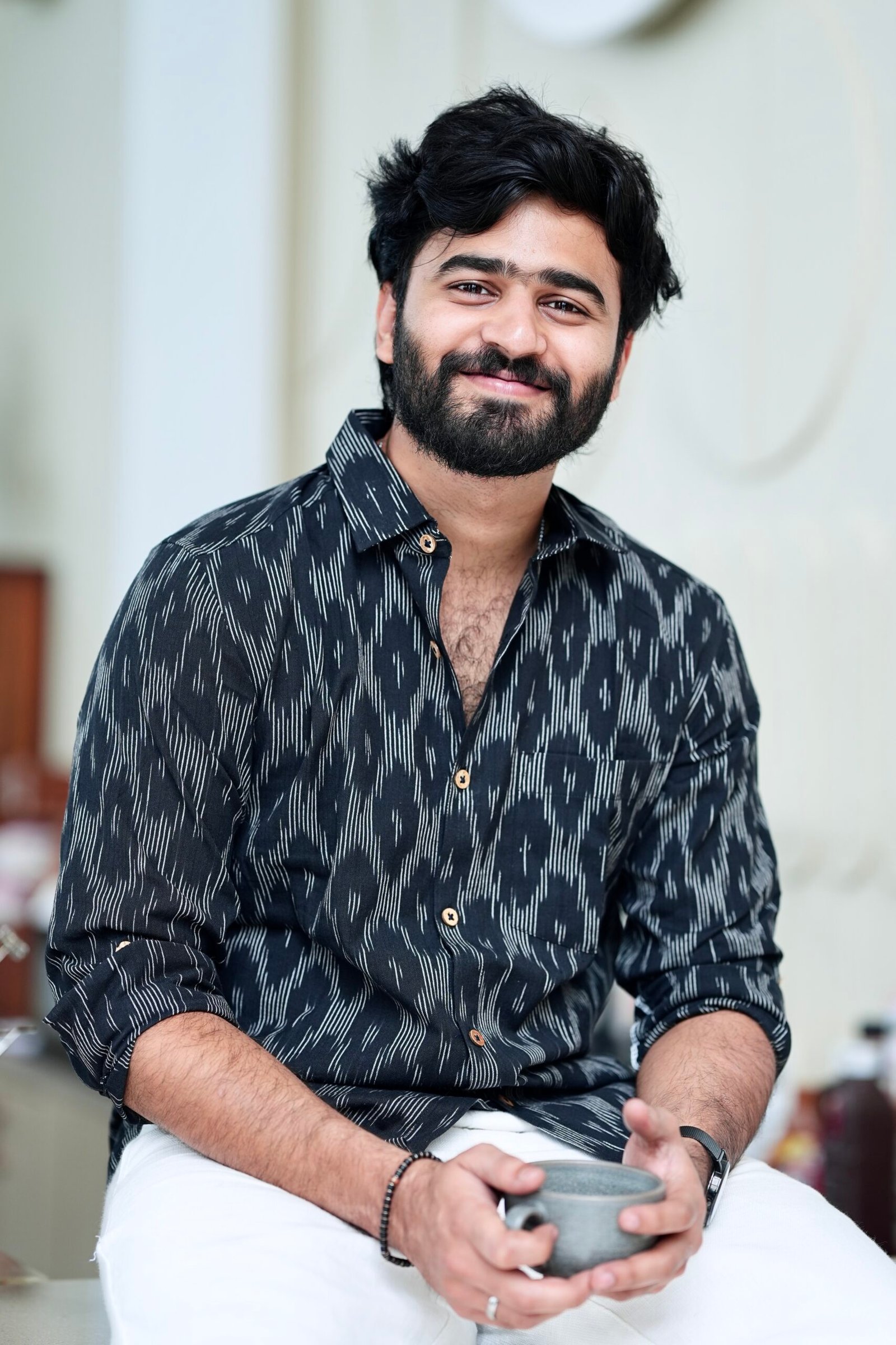 Jet Black Cotton Shirt