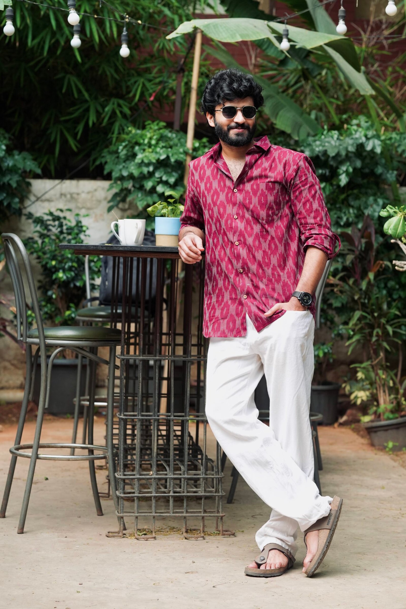 Berry Rust - Ikat Cotton Shirt - Image 3