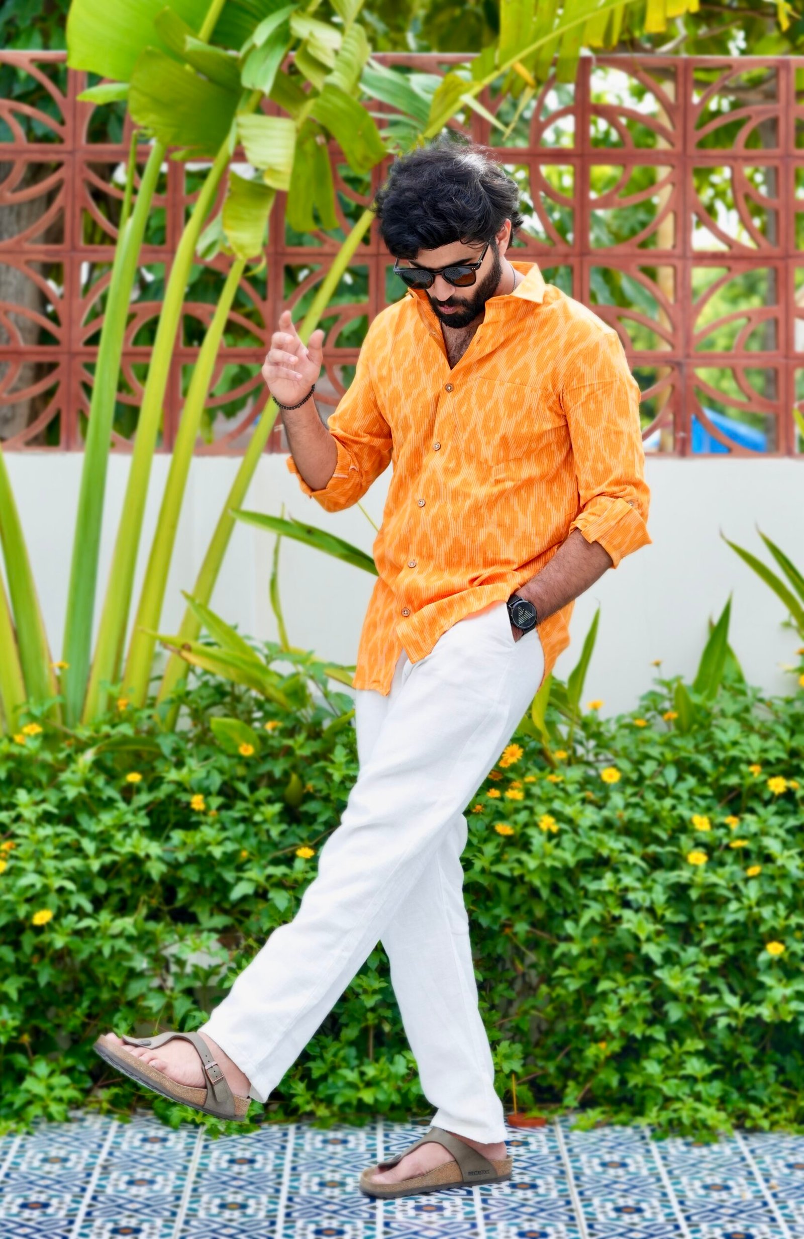 Marigold Yellow - Ikat Cotton Shirt - Image 3