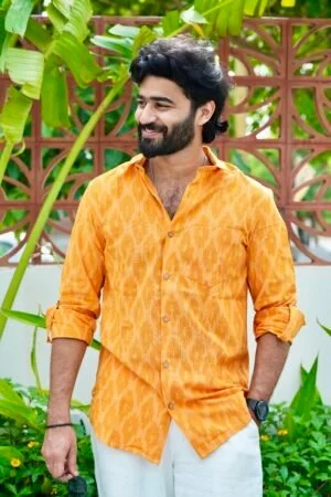 Marigold Yellow - Ikat Cotton Shirt