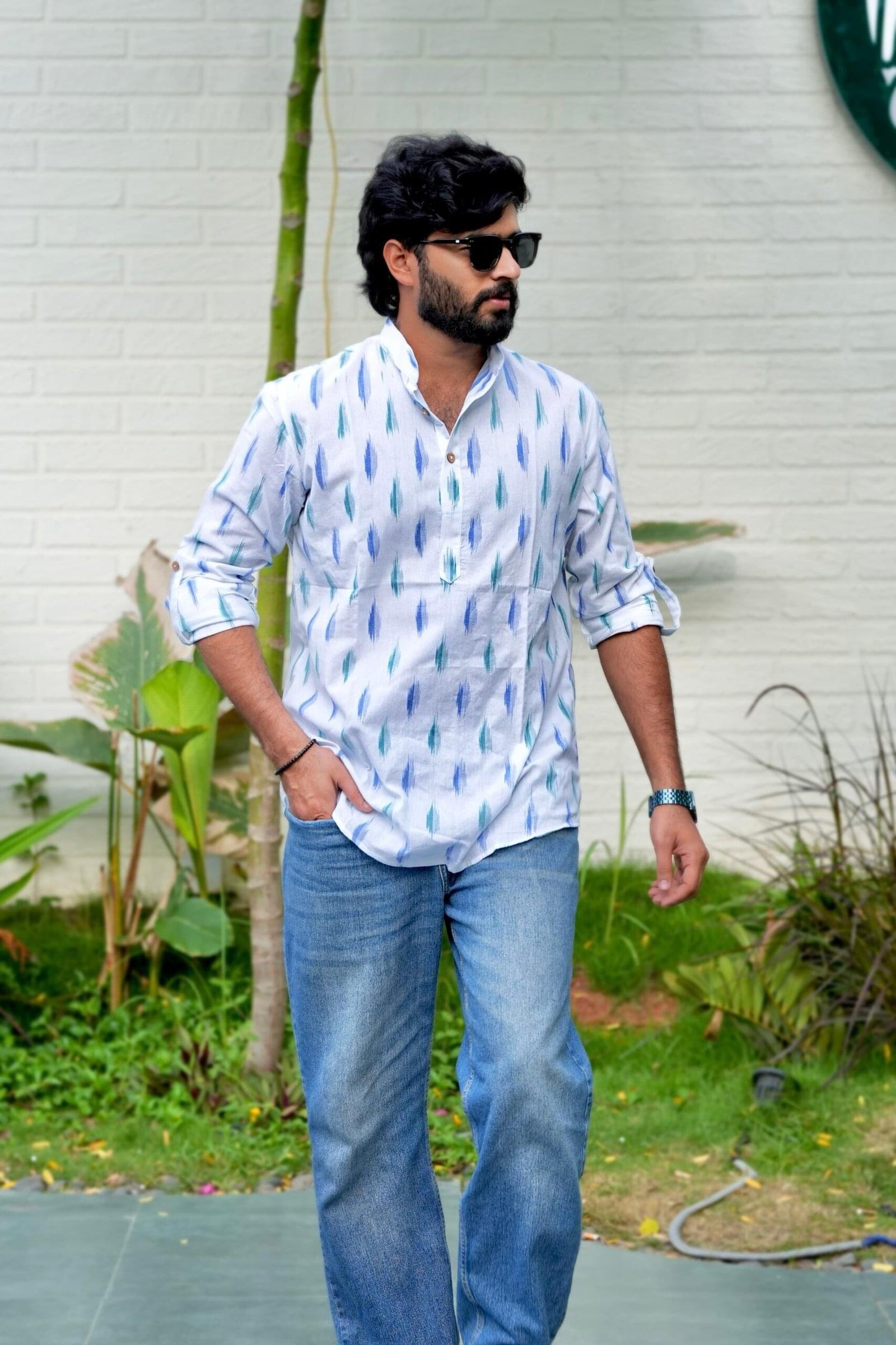 Snow White - Ikat Cotton Short Kurta - Image 3